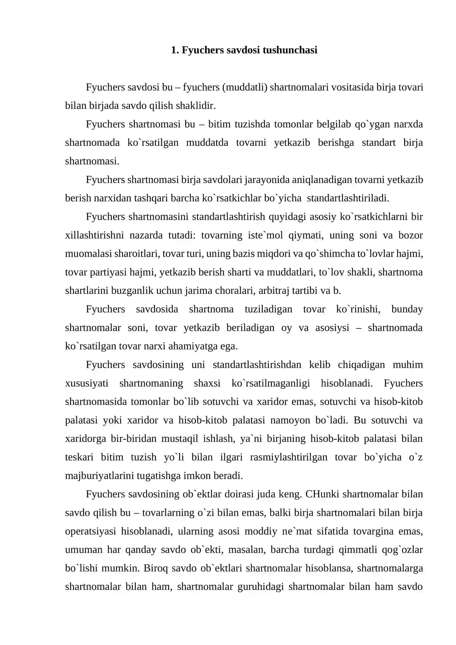 Fyuchers savdosi asoslari 2