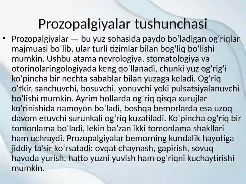Prozopalgiyalar 2