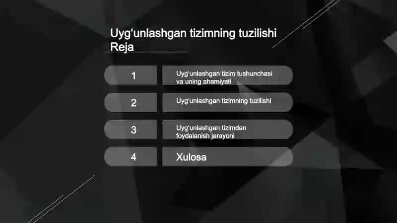 Uyg‘unlashgan tizim tushunchasi va uning ahamiyati 2