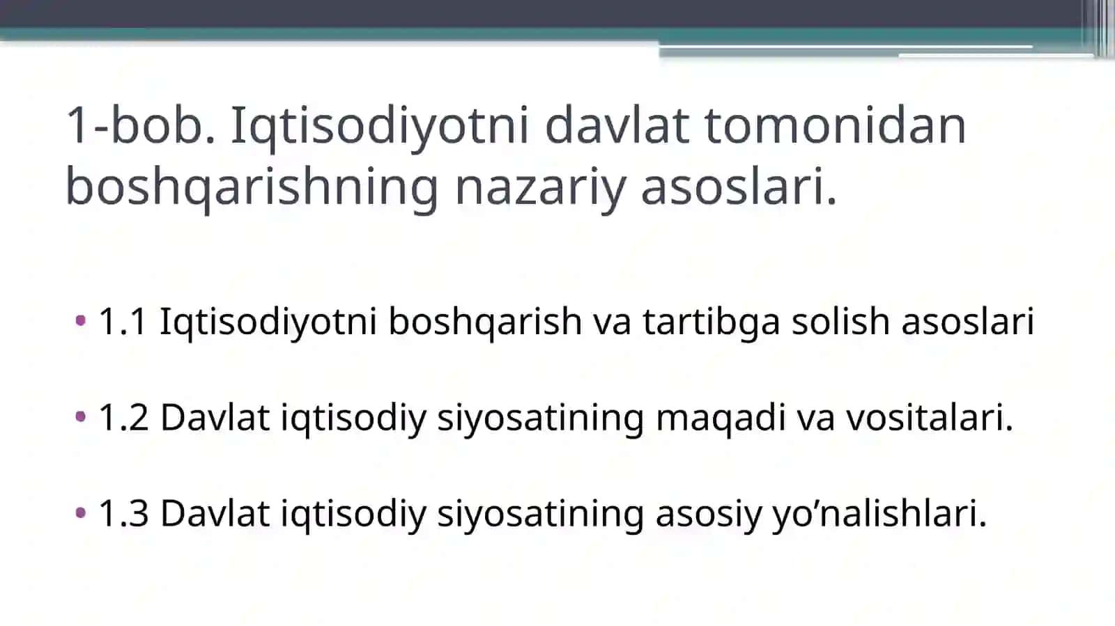 Iqtisodiy xavfsizlik va iqtisodiyotni davlat tomonidan tartibga solish 2