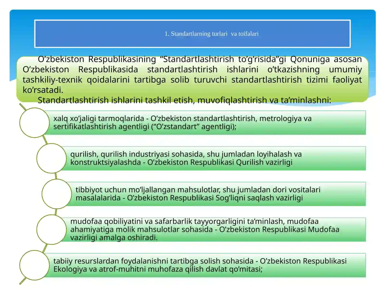 O’zbekistonda standartlashtirish ob’ektlariga qo’yiladigan talablar va tovarlarni shtrixli kodlash 2