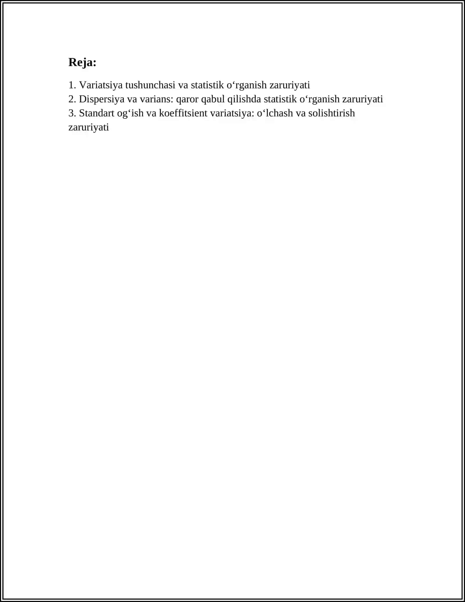 Variatsiyaning Statistik O'rganish Zarurligi 2