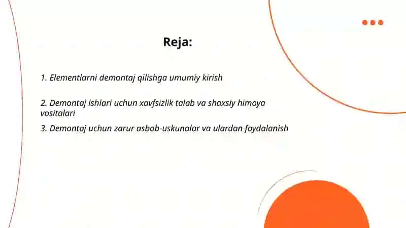 Elementlarni demontaj qilish 2