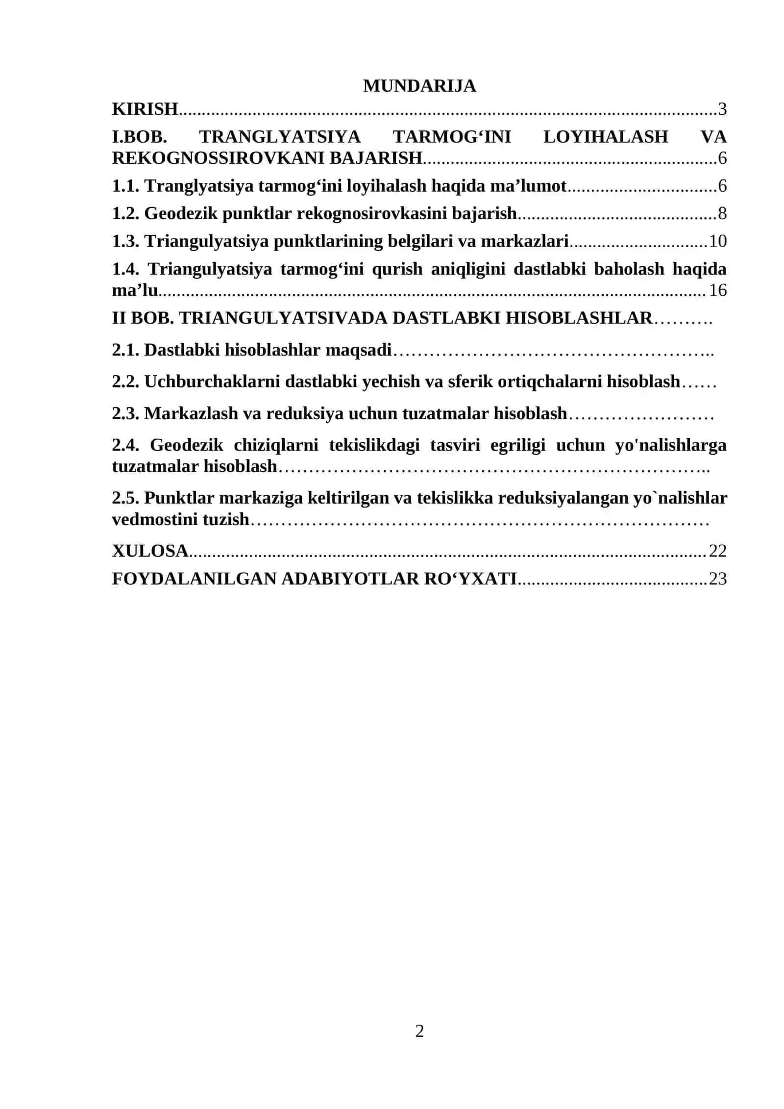 Kurs ishi - Tranglyatsiya tarmog‘ini loyihalash va rekognoissirovkani bajarish 2