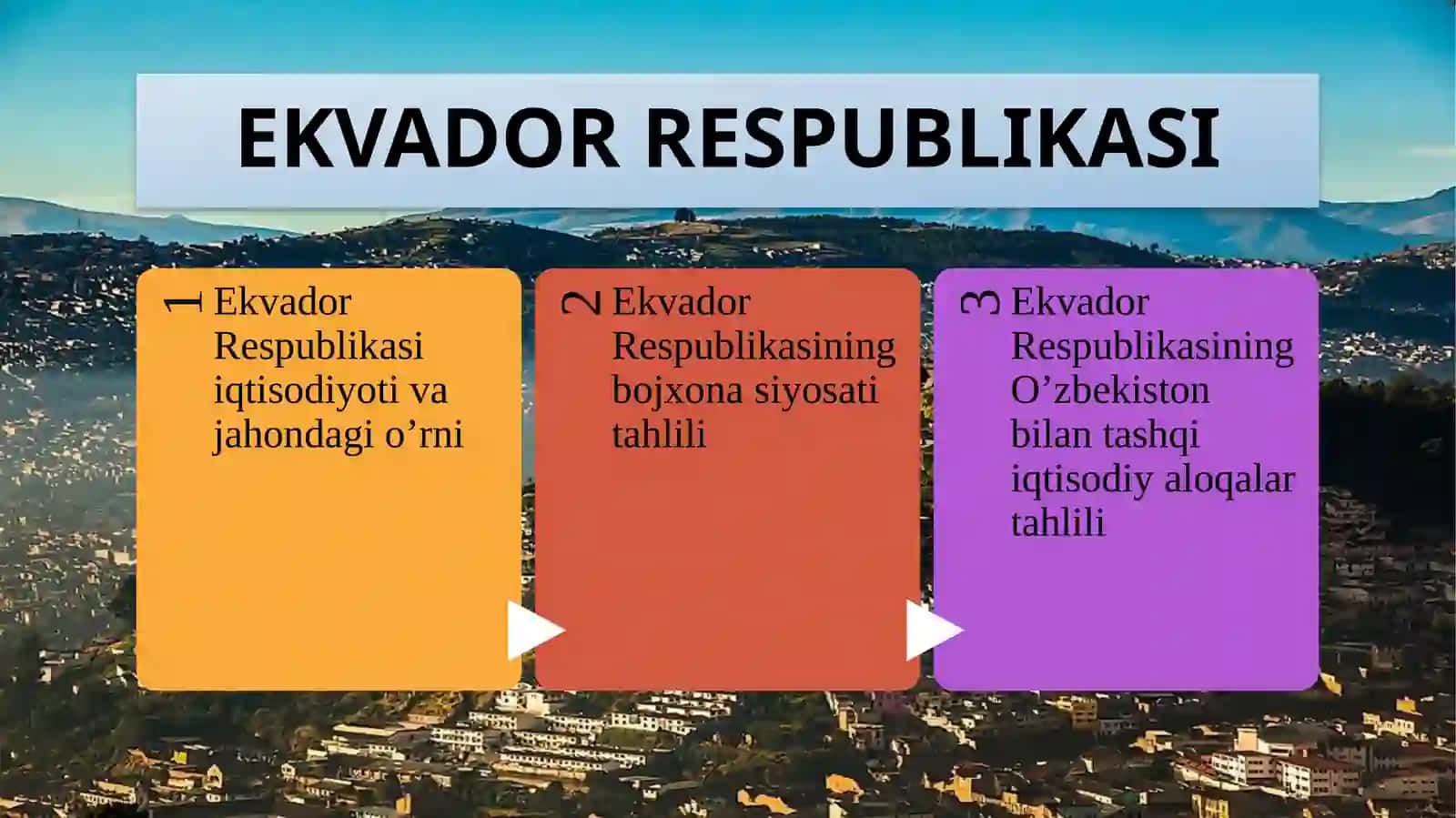 Ekvadorning bojxona siyosati tahlili 2