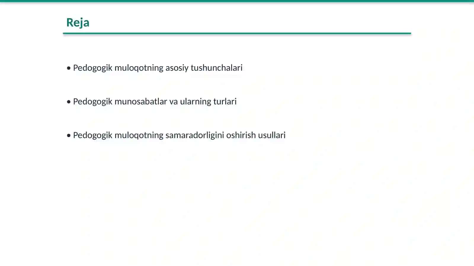 Pedogogik muloqot va pedogogik munosabatlar texnologiyasi 2