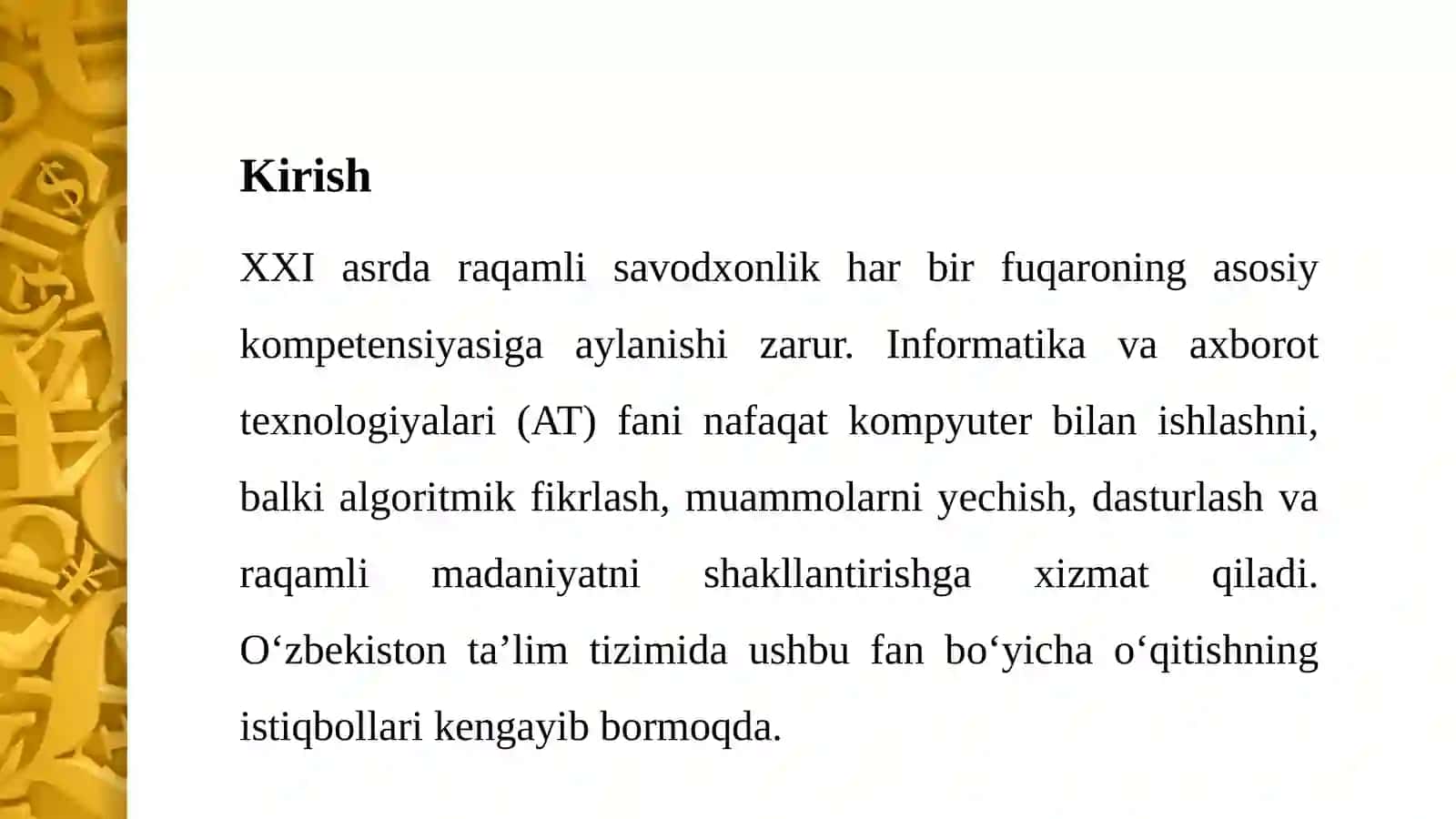 Informatika va Axborot texnologiyalari fanini o‘qitish istiqbollari 2