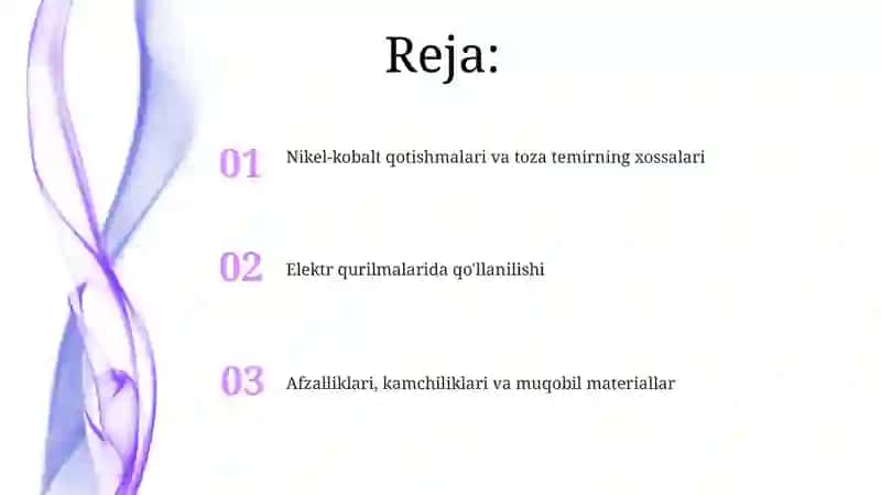 Nikel-kobalt qotishmalari va toza temirning xossalari 2