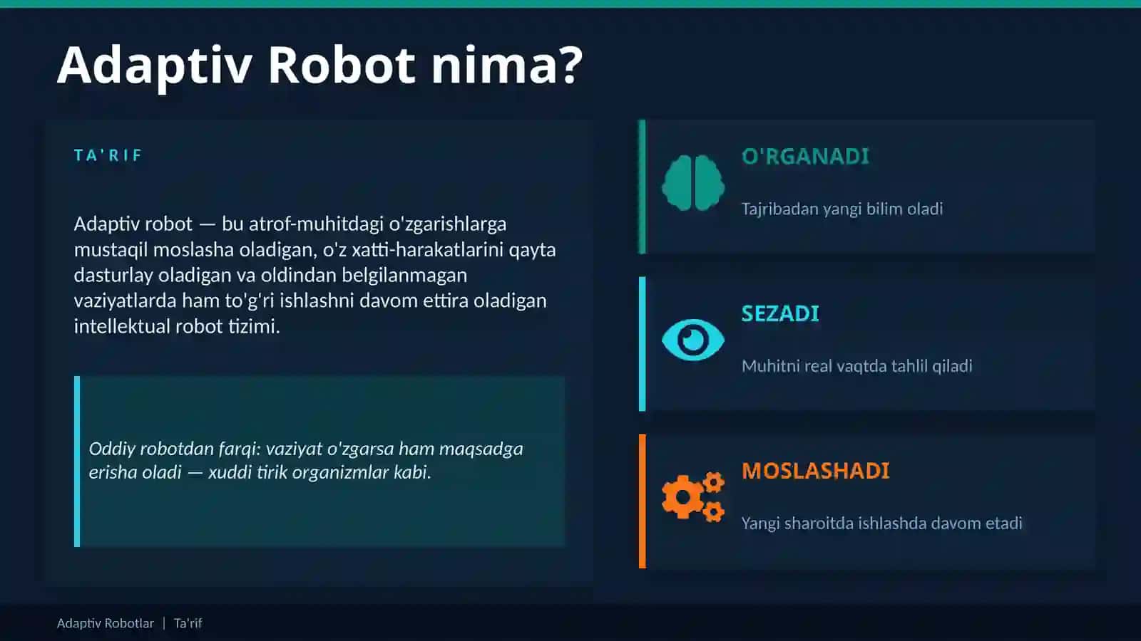 Adaptiv Robotlar 2