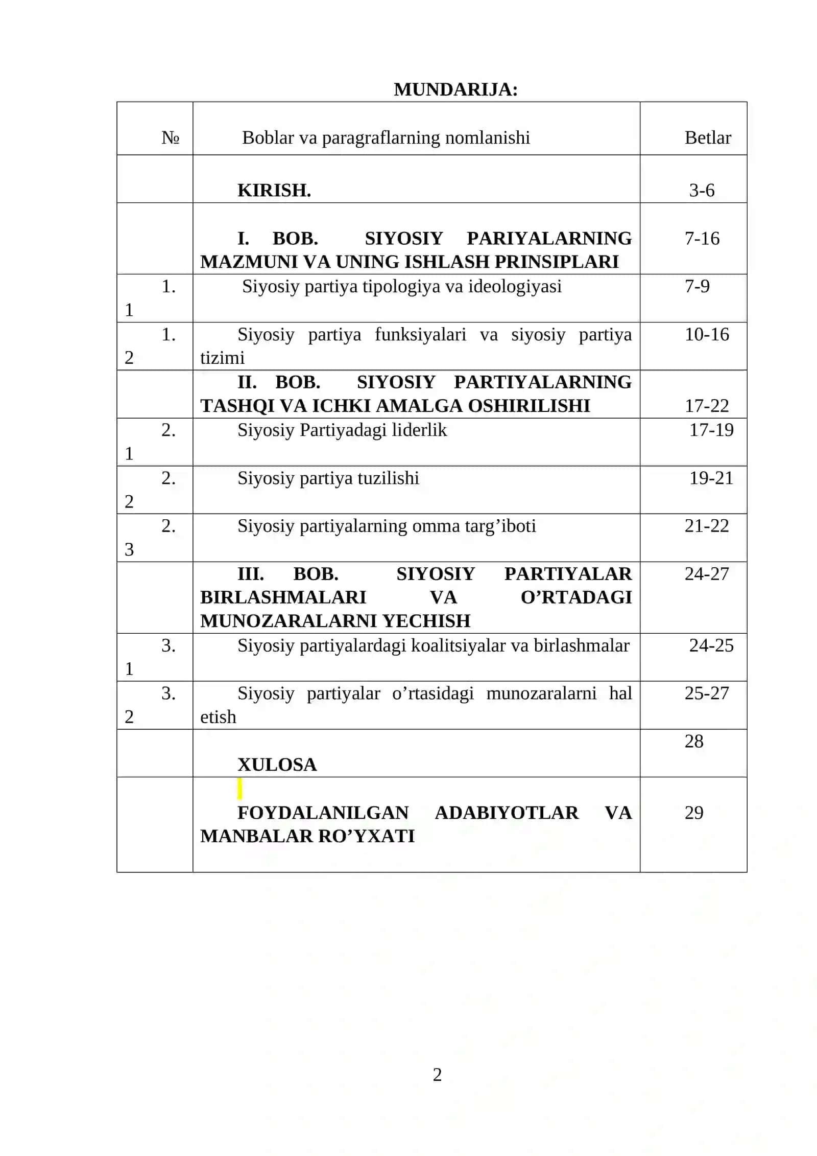 Siyosiy partiyalar va  siyosiy partiya tizimlari 2