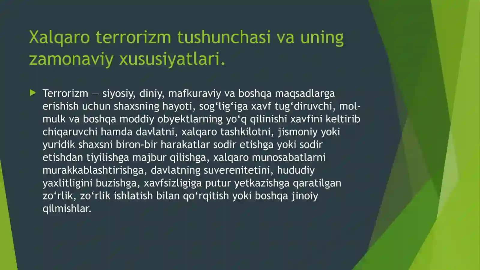 Terrorizmga qarshi xalqaro huquqiy kurash 2