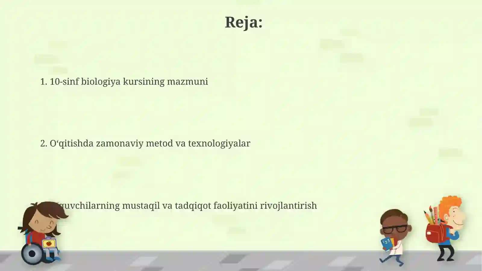 10 sinflarga biologiya darslarni o'tkazish 2