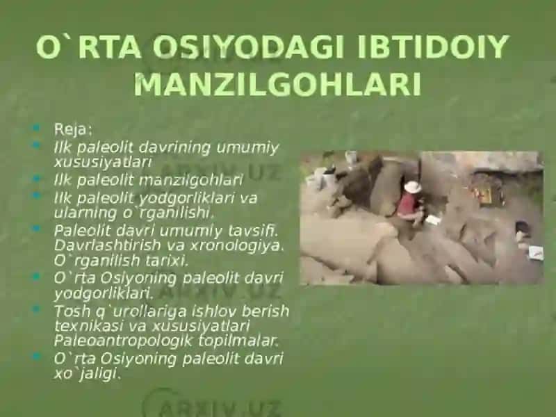 O'rta Osiyodagi ibtidoiy manzilgohlar 2
