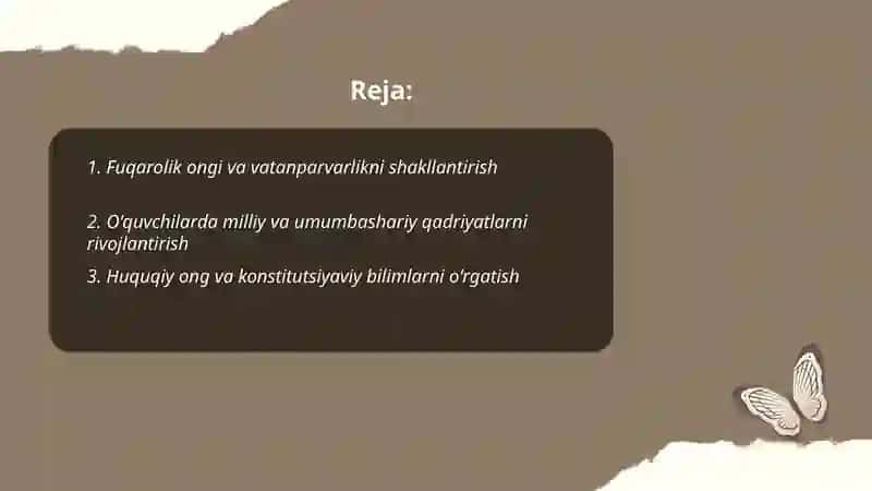 Fuqarolik tarbiyasi. Oʻquvchilarning yuksak ma'naviy axloqiy tarbiyasi 2