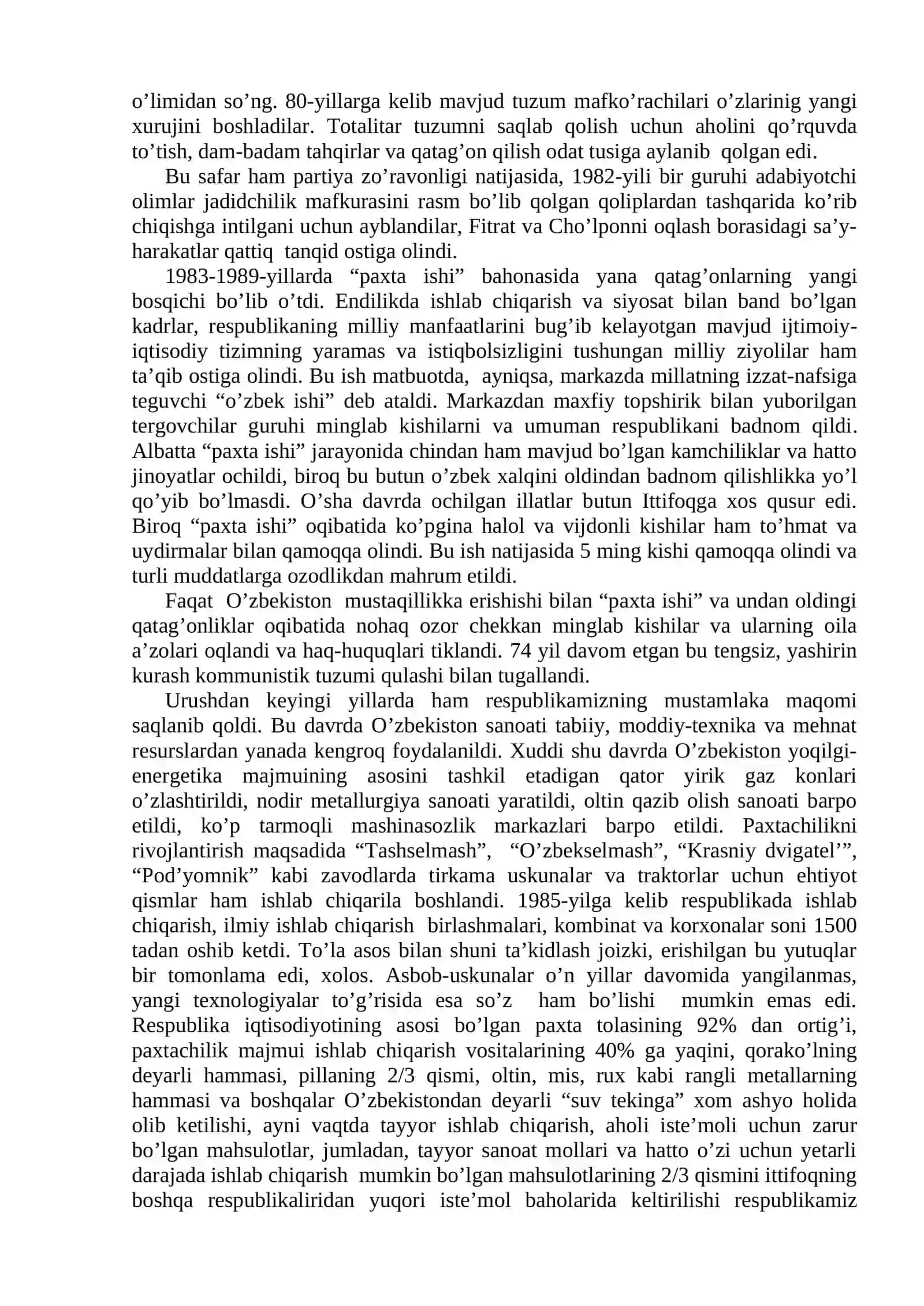 MUSTAQILLIKKA ERISHISH ARAFASIDA O’ZBEKISTONDAGI IJTIMOIY-SIYOSIY JARAYONLAR 2