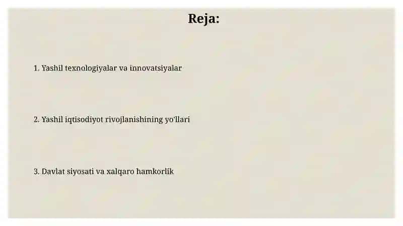 Yashil iqtisodiyot rivojlanish yolari 2