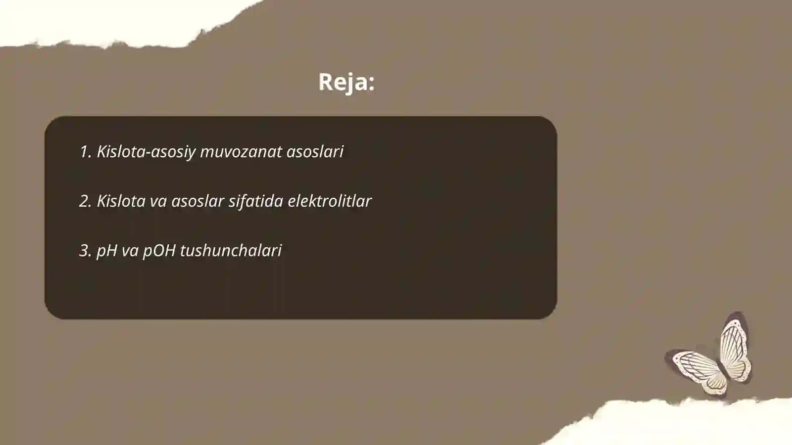 Kislota-asosiy muvozanat asoslari 2