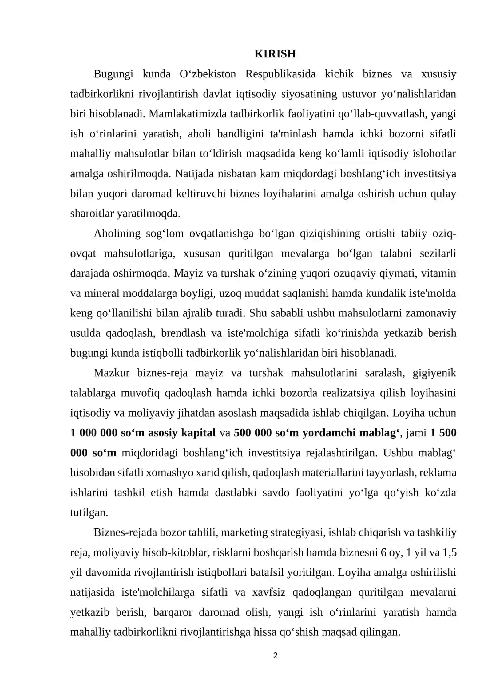 MAYIZ VA TURSHAKNI QADOQLASH VA SOTISH 2