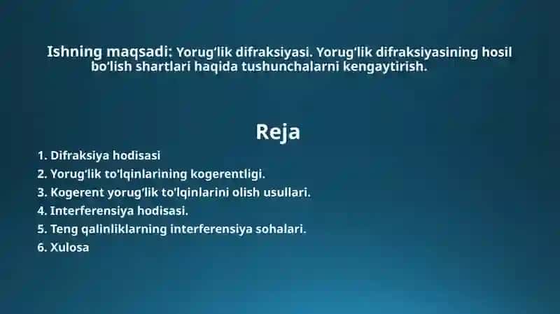 Yorugʻlik difraksiyasi 2