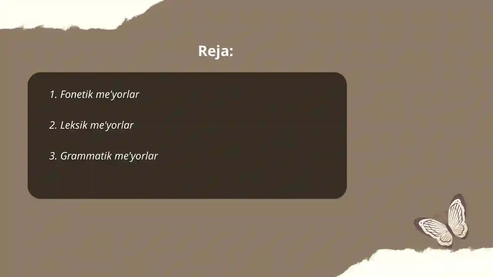 Fonetik me'yorlar 2