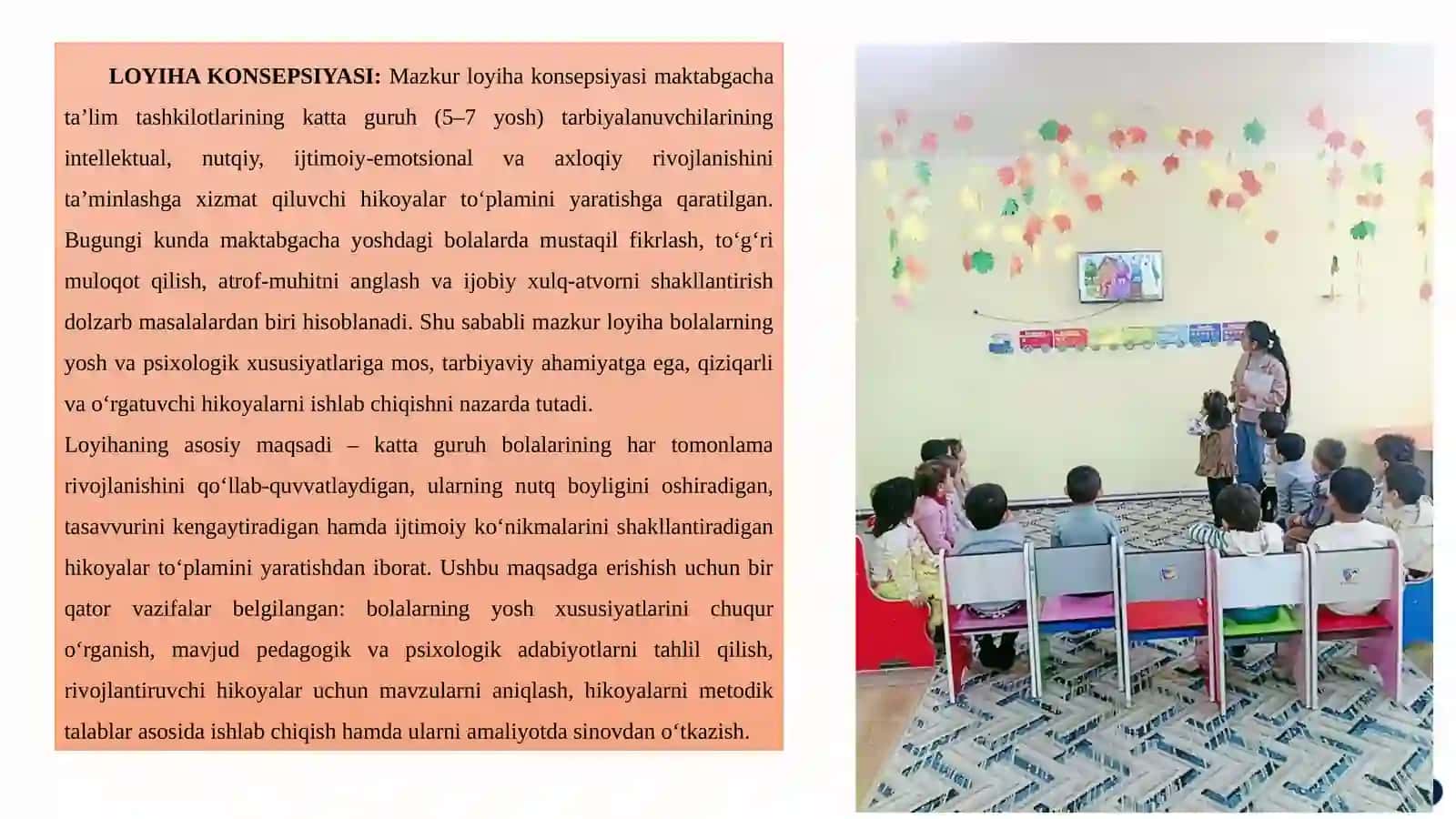 Maktabgacha katta guruh bolalarini rivojlantirishga mo'ljallangan hikoyalar to'plamini yaratish 2