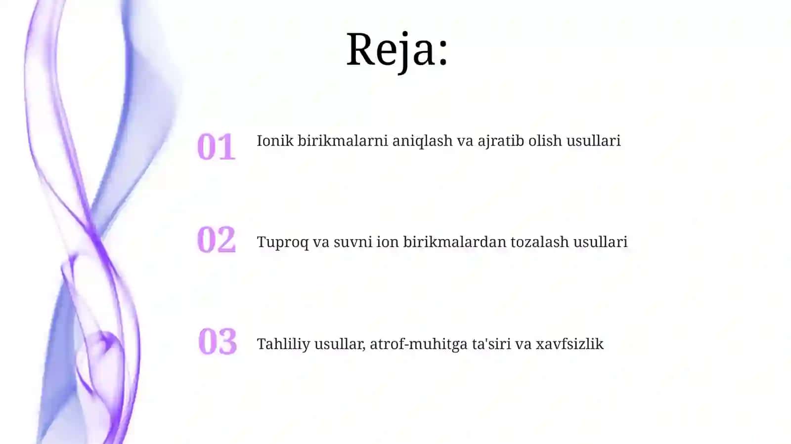 Ionik birikmalarni aniqlash va ajratib olish usullari 2