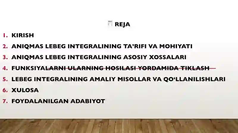 Aniqmas Lebeg integrali va uning xossalari 2