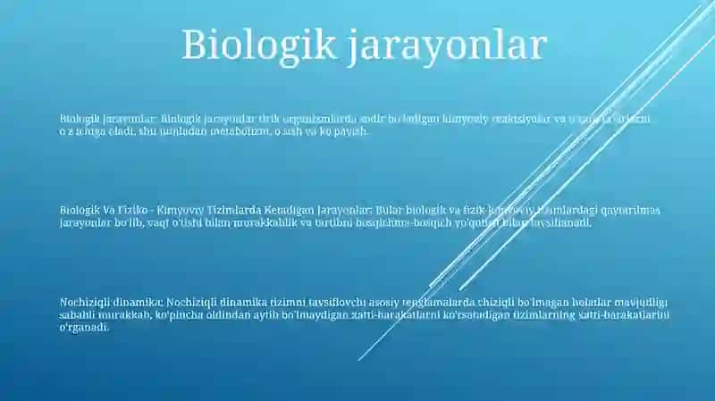 Biologik Va Fiziko - Kimyoviy Tizimlarda Ketadigan Jarayonlar 2