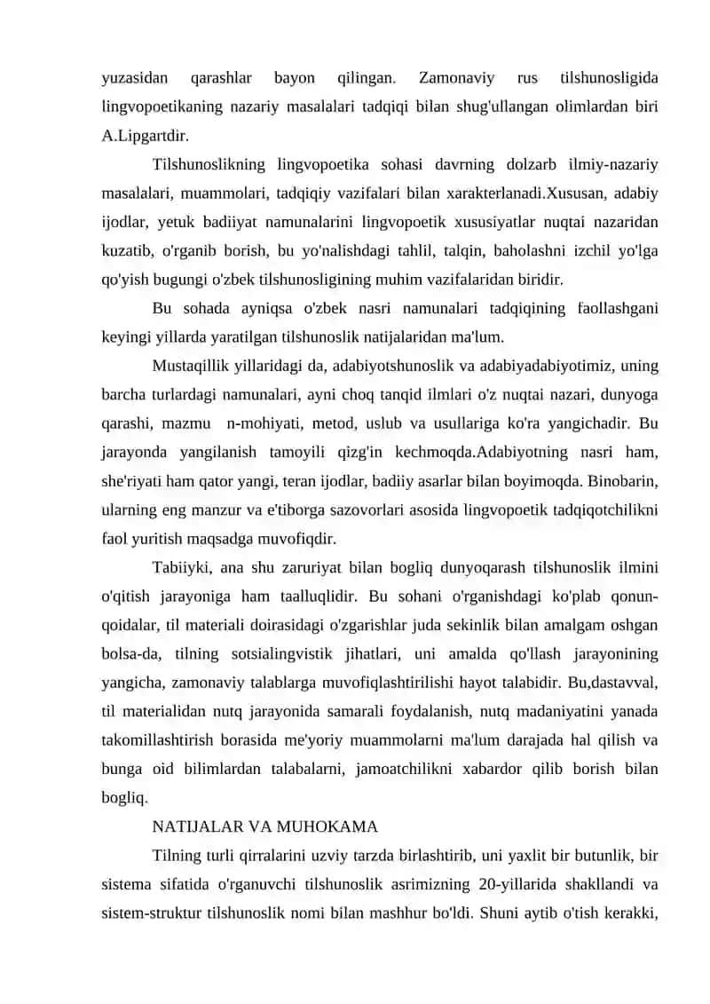 ZAMONAVIY TILSHUNOSLIKDA LINGVOPOETIKA TADQIQI 2