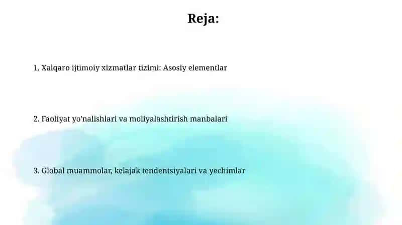 Xalqaro ijtimoiy xizmatlar tizimi 2
