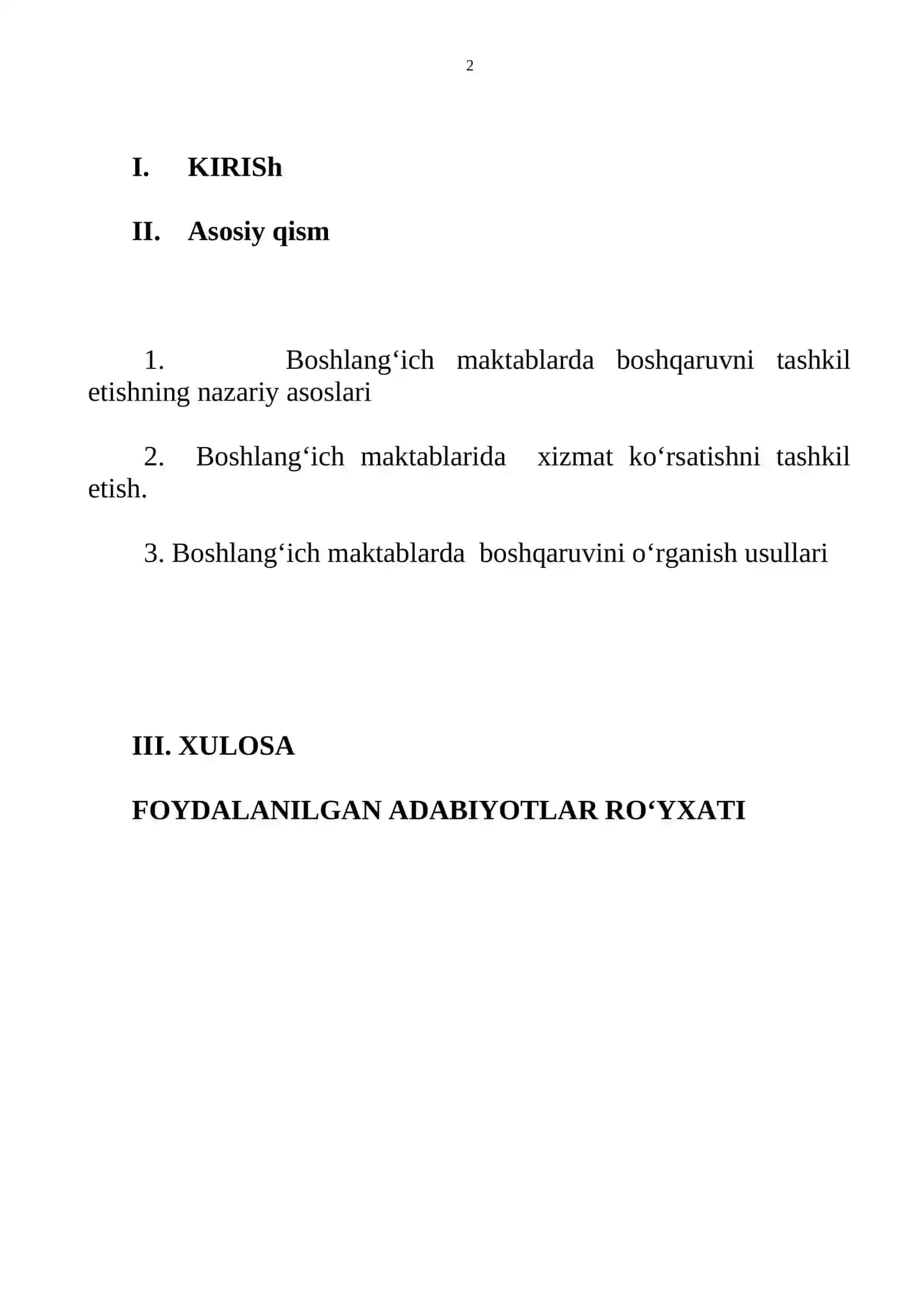 "BOSHLANG‘ICH MAKTABLARDA BOSHQARUVNI TASHKIL ETISHNING NAZARIY ASOSLARI" 2