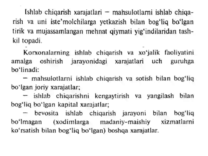 Ishlabchiqarish, muomalaxarajatlar va moliyaviy natijalar statistikasi 2