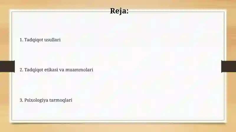 Psixologiyaning tadqiqot metodlari va tarmoqlari 2