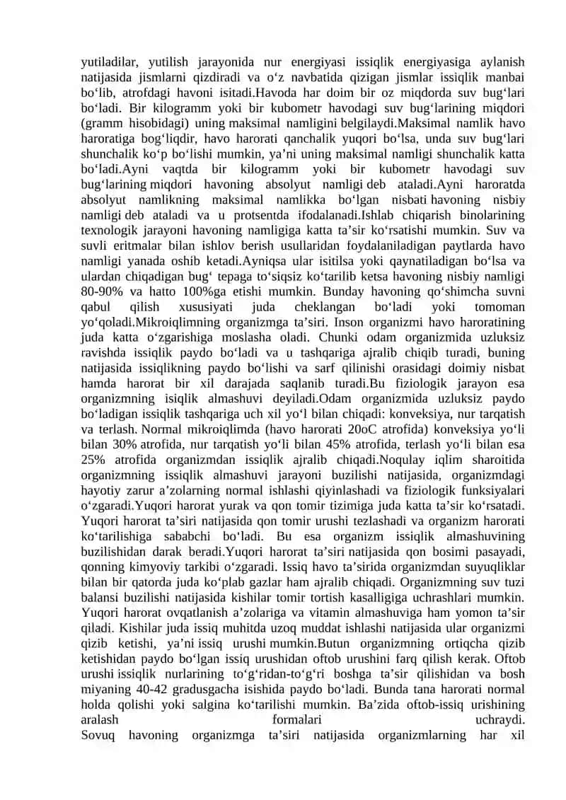 ISHLAB CHIQARISH MUHITINING MIKROIQLIM SHAROITLARI 2