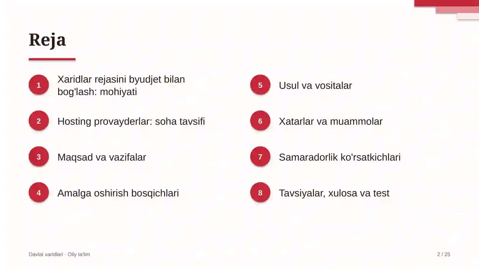Hosting provayderlarida xaridlar rejasini byudjet bilan bog'lash 2
