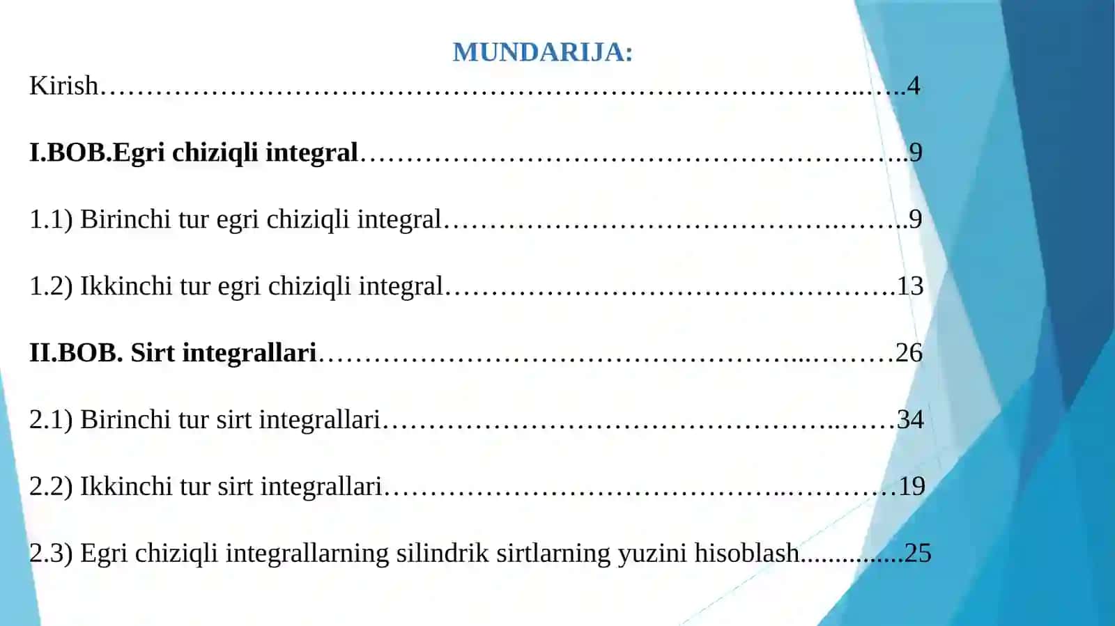 Egri chiziqli integralning silindriksirtlarning yuzini hisoblashga qo‘llanishi 2