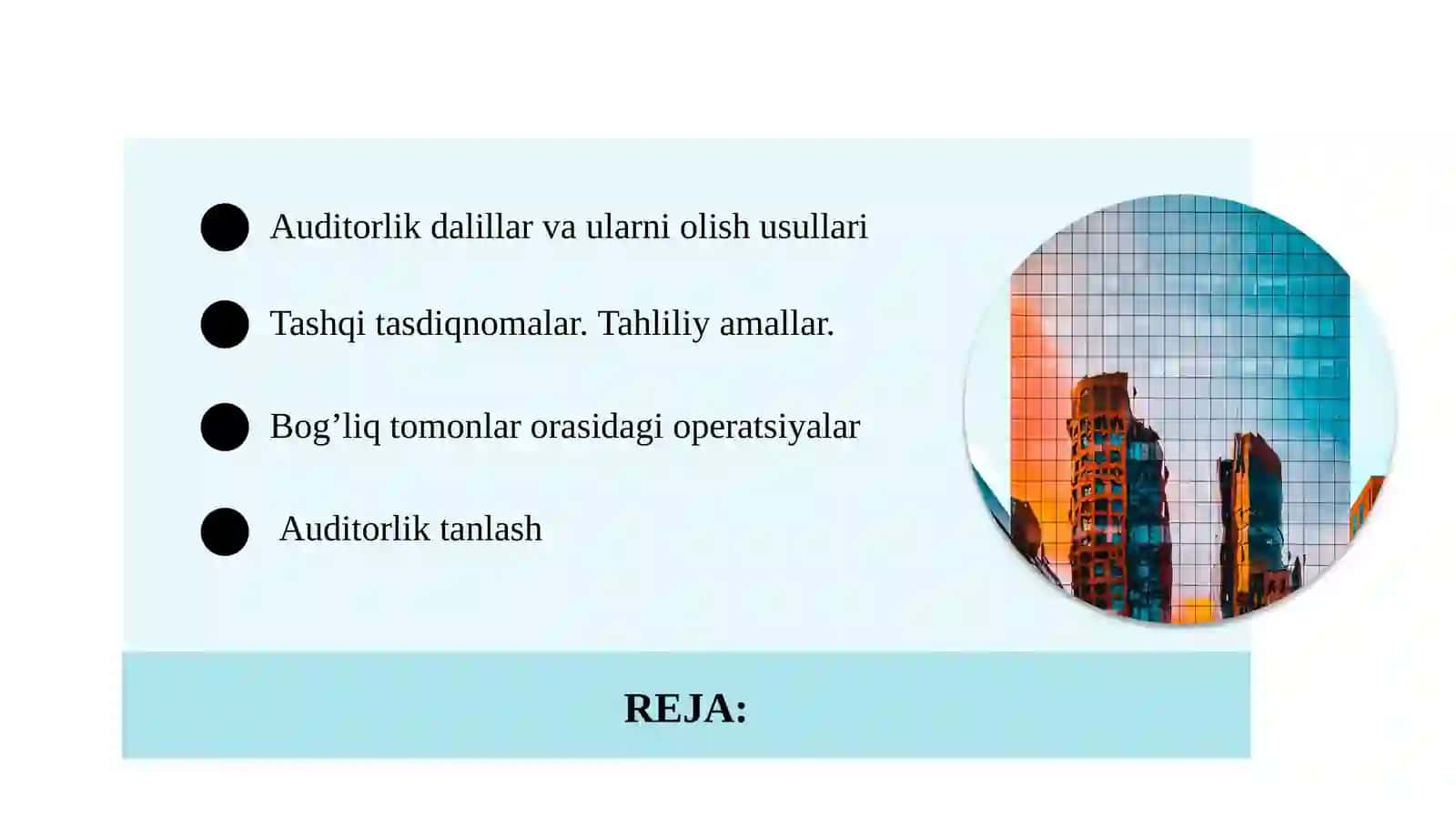 Auditorlik dalillarini yig’ish 2