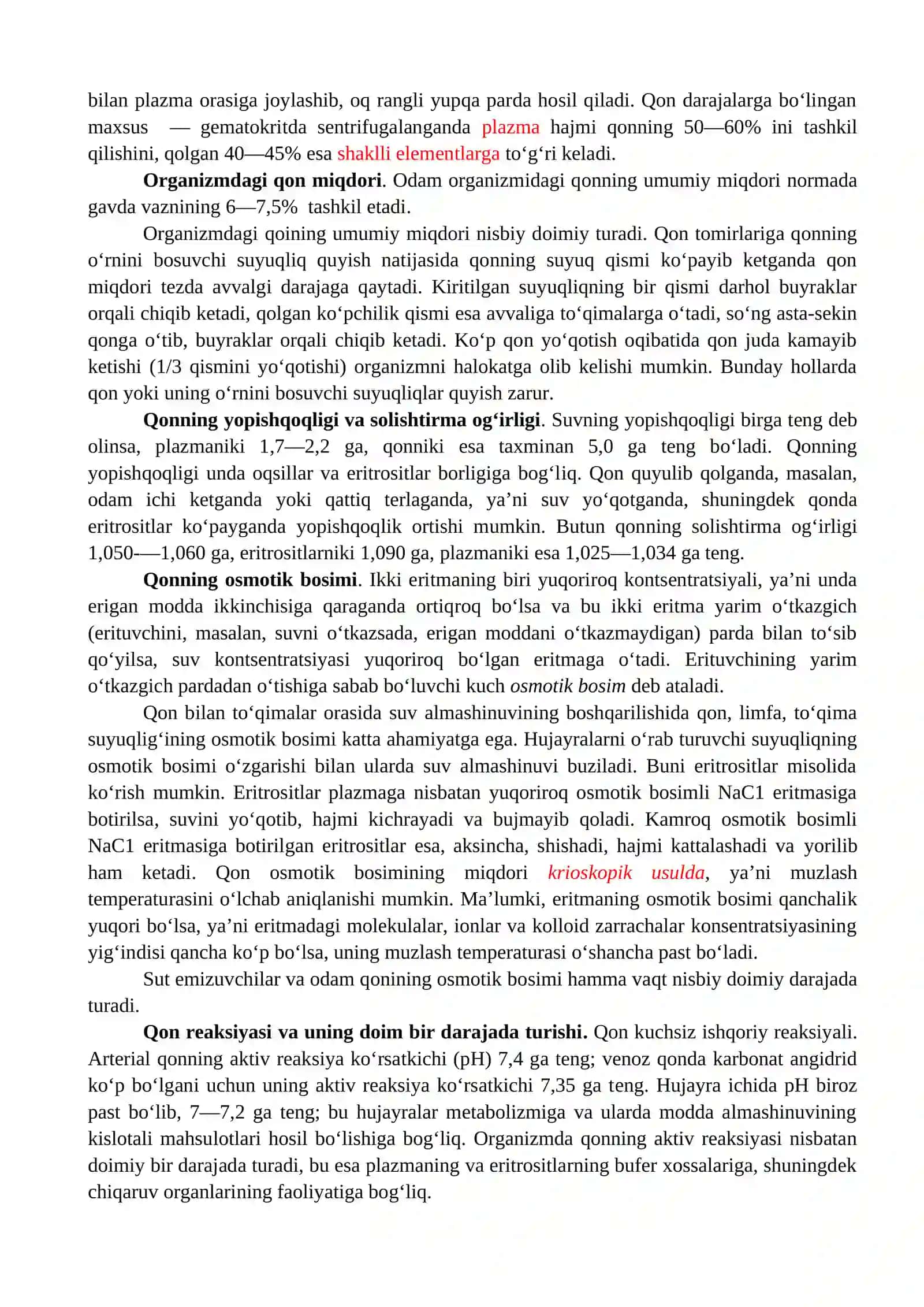 QON FIZIOLOGIYASI 2
