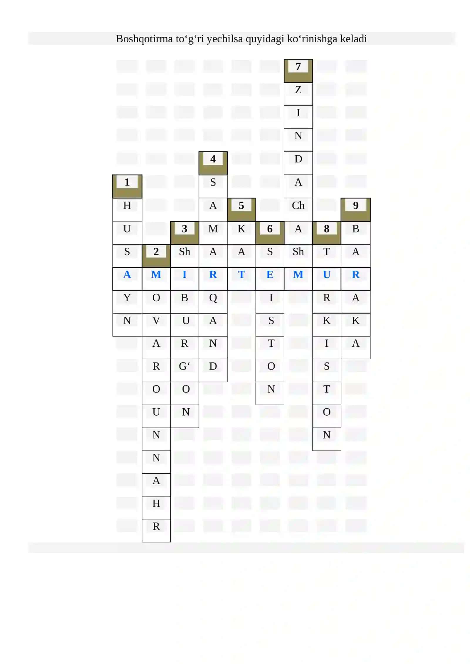 Amir Temur haqida test savollari 2