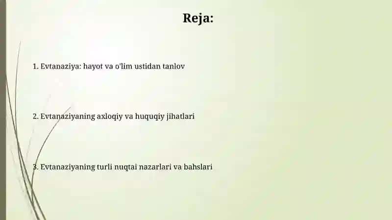 Evtanaziya: hayot va o'lim ustidagi ixtiyor masalasi 2