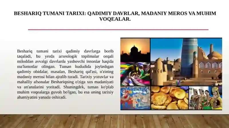 Beshariq tumani haqida. 2