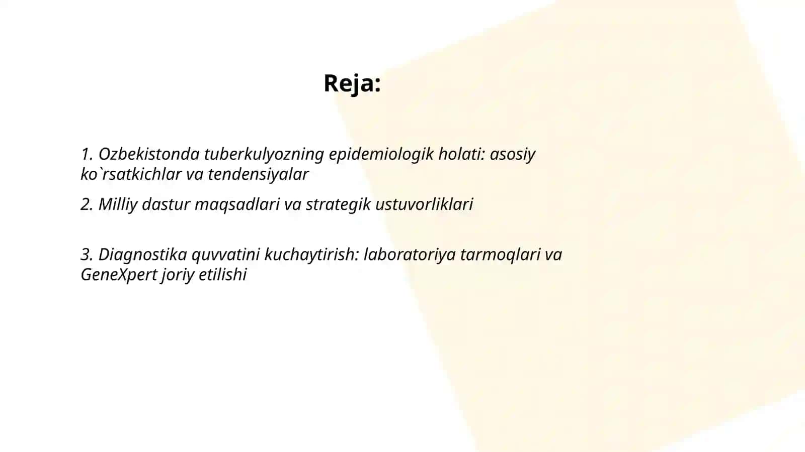 Ozbekistonda Tuberkulyozga Qarshi Kurashishning Milliy Dasturi 2