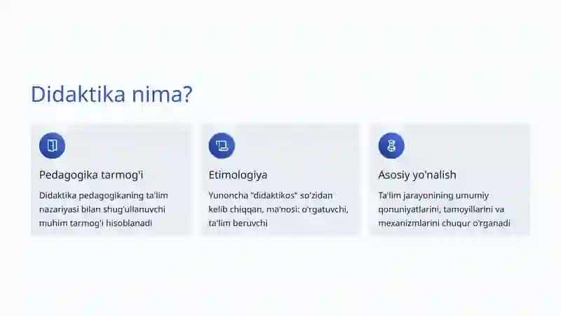Didaktika Fanining Predmeti va Vazifalari 2