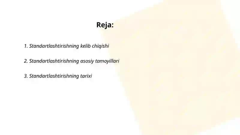 Standartlashtirishning rivojlanish bosqichlari 2