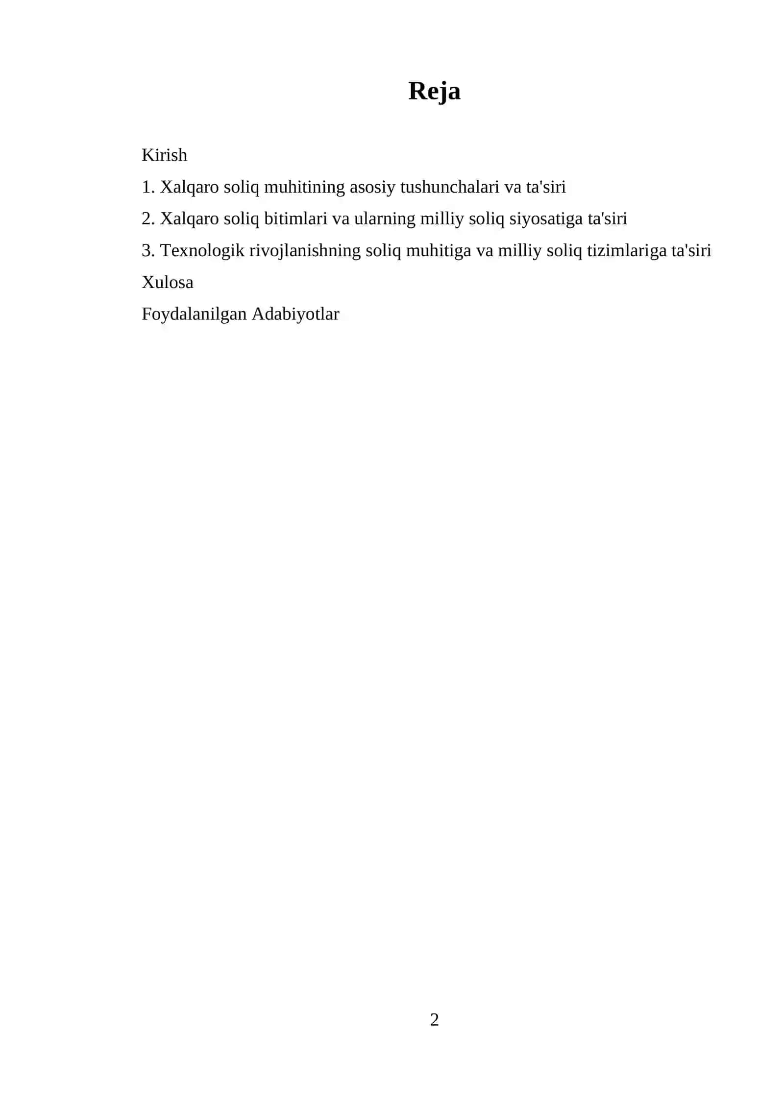 Xalqaro soliq muhitining milliy soliq tizimlarga ta'siri 2