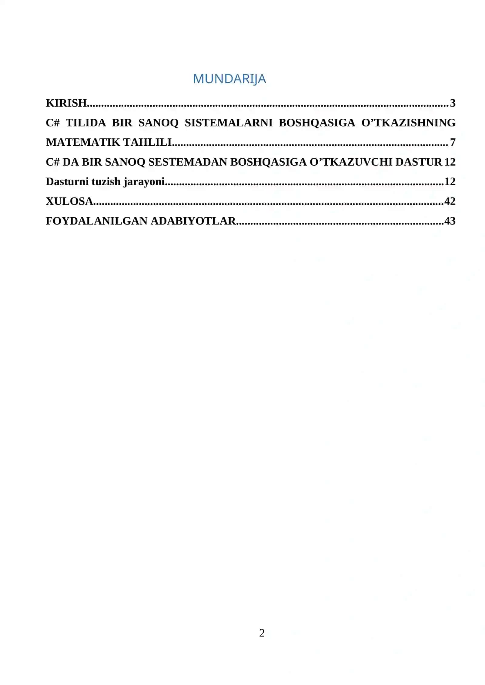 C# dasturlash tilida Sanoq sistemalari dasturini yaratish 2