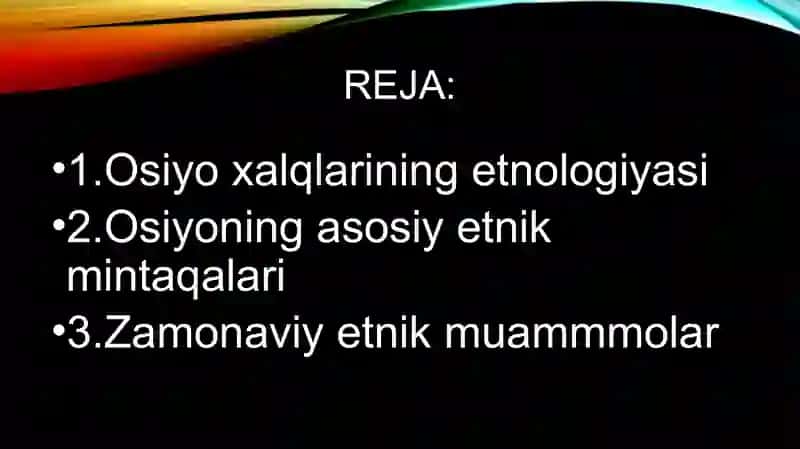 Osiyo xalqlarining etnologiyasi 2