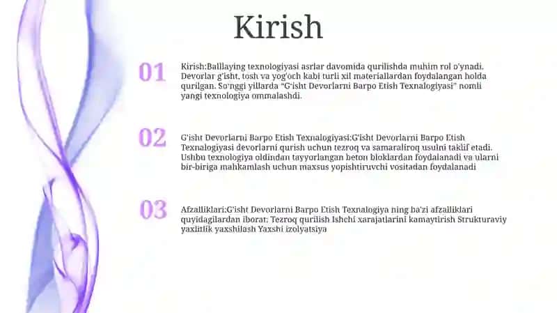 G'Isht Devorlarni Barpo Etish Texnologiyasi 2