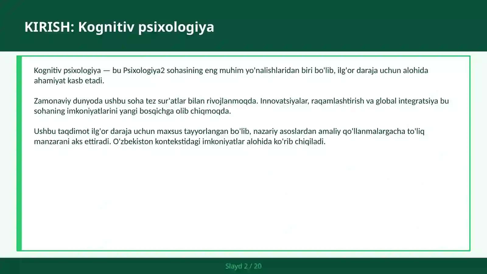 KOGNITIV PSIXOLOGIYA 2