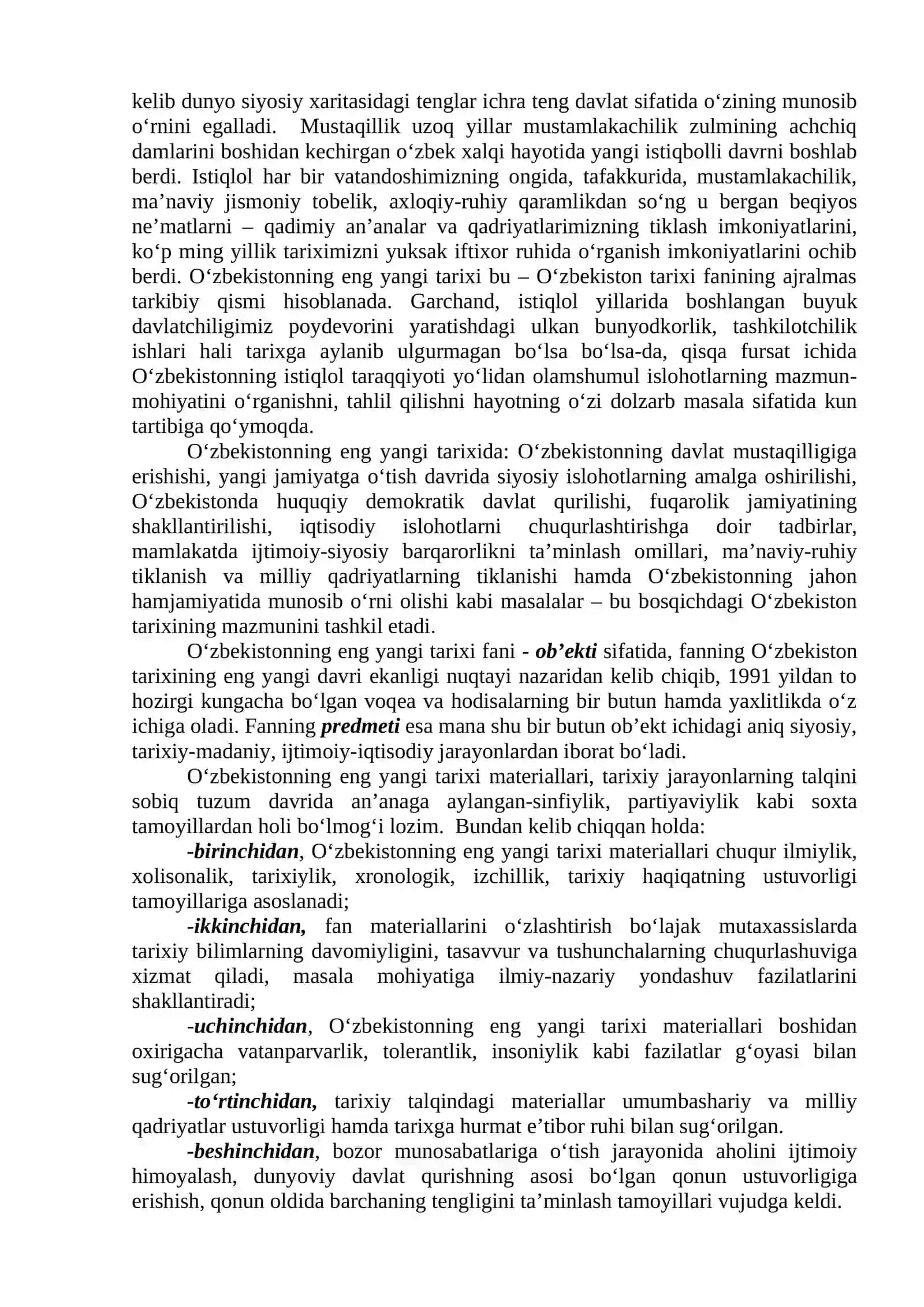 O‘zbekistonning Eng Yangi Tarixi 2